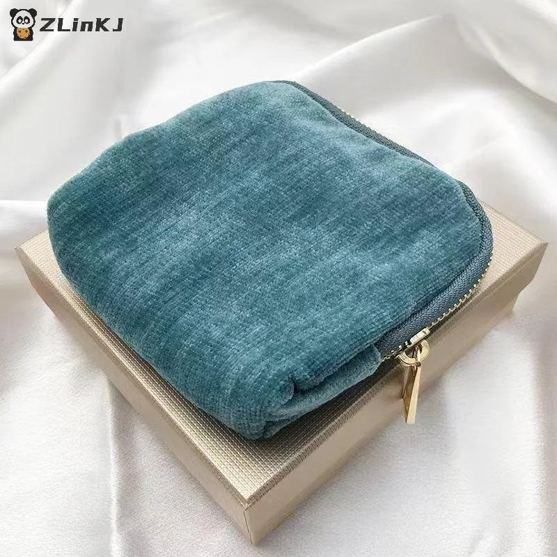 ▶1Pcs Soft Velvet Jewelry Pouch Multiple Inner Compartments Tassel Zipper For Travel Daily Use Storing Rings Earrings Necklaces Zpaxo
