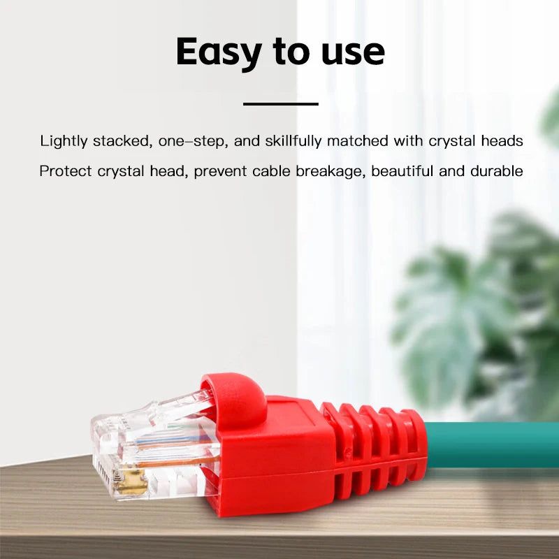 Colorful CAT5E CAT6 RJ45 Ethernet Network Connector Plug Cover Strain Zpaxo