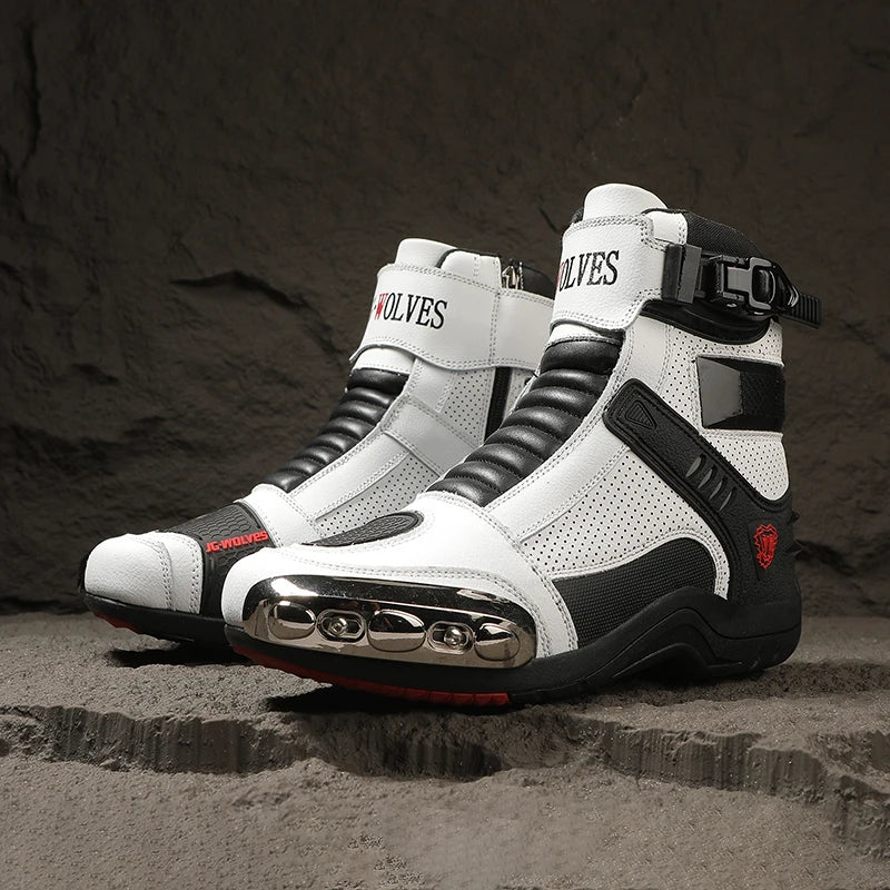 Lexsan Motorcycle Boots Men Leather Motos Breathable Anti Slip Zpaxo JC-336 2 37