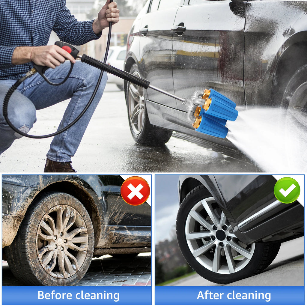 2.0 Orifice Quadruple Turbo Nozzle Pressure Washer 360° Rotating Turbo Nozzle with 1/4" Quick Connector 4000 PSI for Car Cleani Zpaxo
