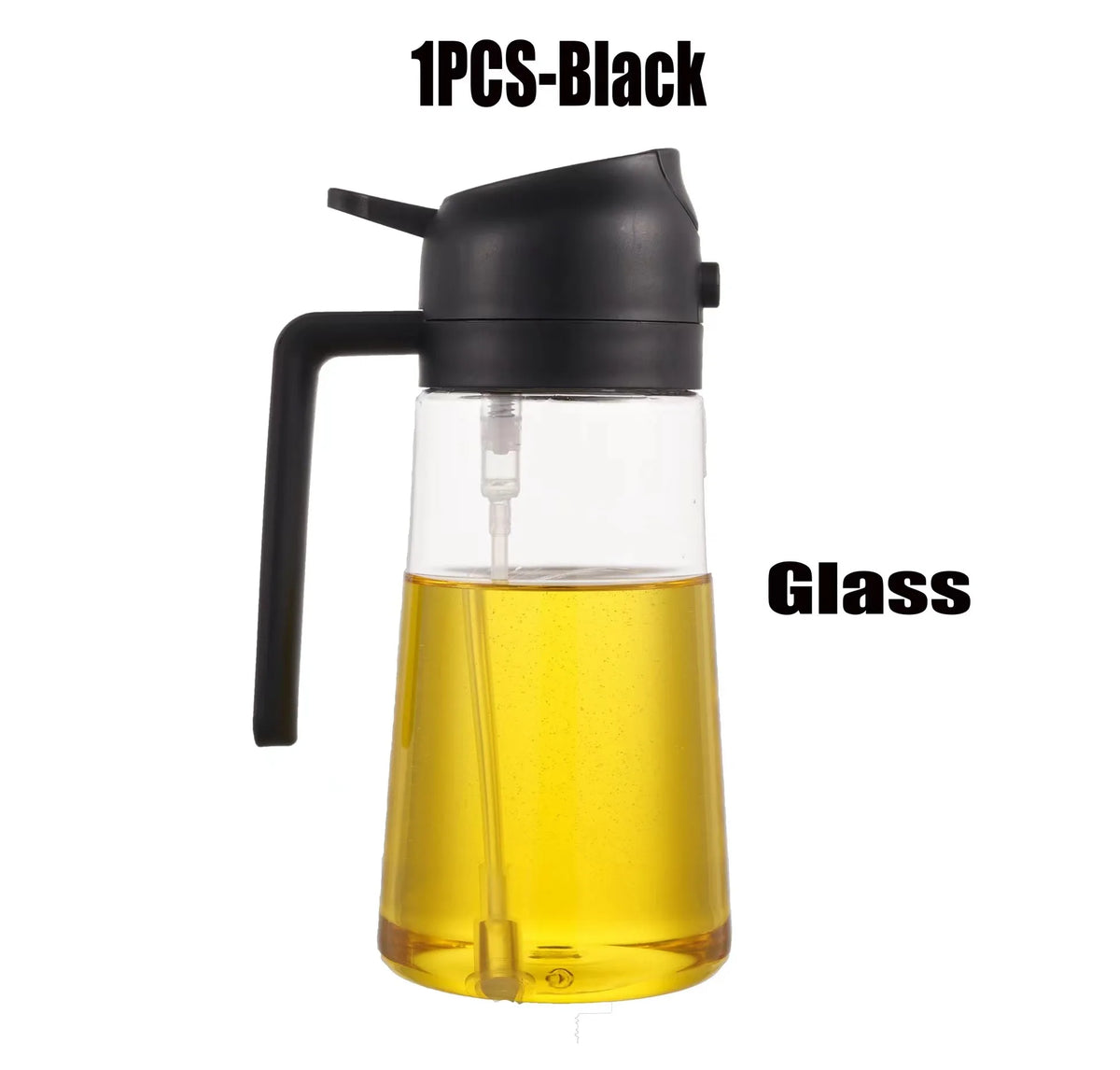 2in1 Glass Oil Sprayer Spray Bottle Tank BBQ Kitchen Baking Picnic Zpaxo Black-500ml