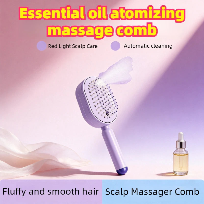 Spray Massage Comb Cat Comb Rechargeable Hair Brush Smooth Shiny Anti-Tangle Essential Oil Misting Hair Brush Reduce Frizz Zpaxo
