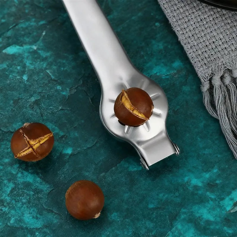 2-in-1 Stainless Steel Chestnut Opener & Bottle Opener Tool Nut Cracker Tool Zpaxo