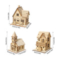 Wooden Village Houses LED Table Christmas Cabin Farmhouse Desktop