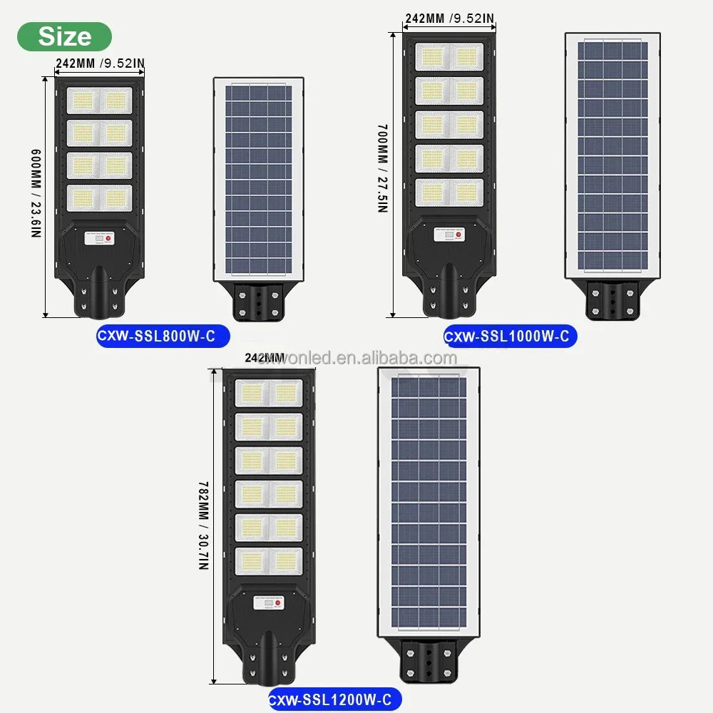 Solar Street Lights 1200W Outdoor Sun Powered Lamp Waterproof Motion Zpaxo