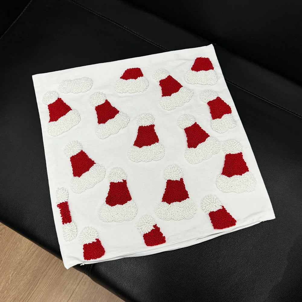 Canvas Tufting Pillow Cover Sofa Decoration Xmas Home Chair Cushion Zpaxo Xmas Hats 45x45 See below for size descriptions