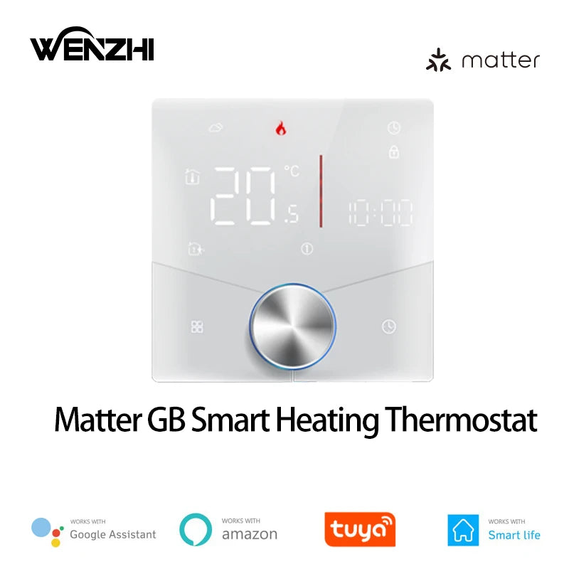 Matter Warm Floor Room Heating Thermostat Temperature Controller Water/Electric/Gas Boiler Tuya Smart Life Alexa Home Homekit Zpaxo White 009-GB matter China Mainland