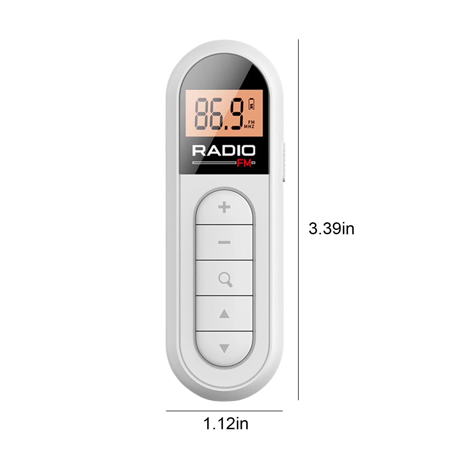 Portable FM Radio Digital Tuning LCD Display Headphones Belt Clip Gym