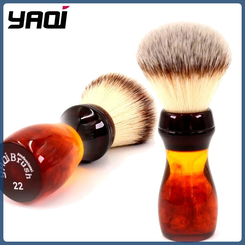 YAQI 22mm Cola Color Synthetic Shaving Brush – Men's Wet Shave Synthetic Shaving Brush Zpaxo