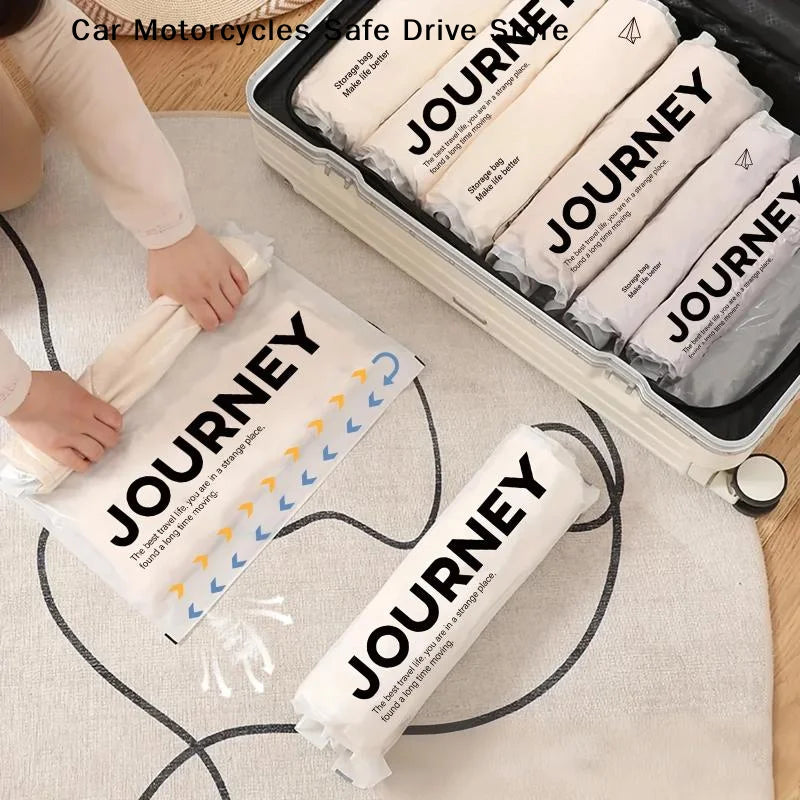 M2Pcs Vacuum Storage Bags Hand-rolled Travel Towels Socks Clothes