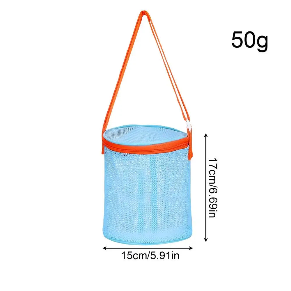 Sea Shell Bags For Beach 2 Pieces Sand Toys Holder Tote With Adjustable Strap Portable Sea Shell Bag For Travel Beach Vacation Zpaxo Blue China Mainland