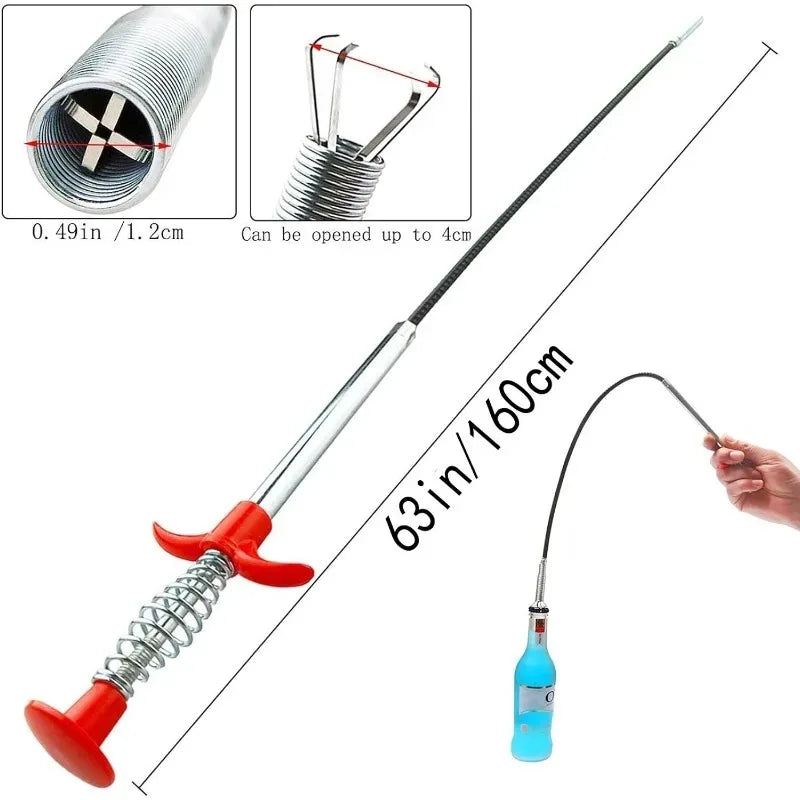 160cm Flexible Grabber Claw Pick Up Tool – Drain & Reacher