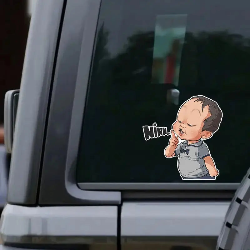 2-Pack Funny Cartoon Baby Vinyl Stickers – Waterproof Car Decals
