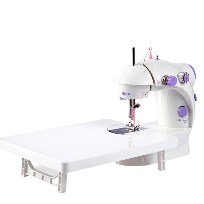 Mini household electric sewing machine, single line, suitable for voltage 100-240V, foot switch, with LED light, expansion table Zpaxo EU 100-240V