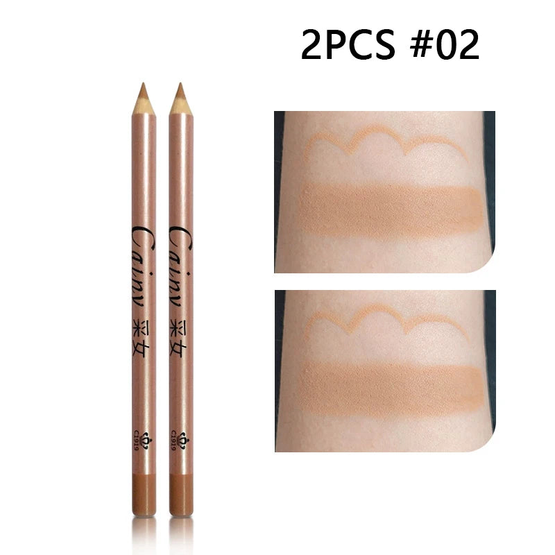 Concealer Pencil Covers Eyebrows Dark Circles Spots Natural Contour Zpaxo 2Pcs 02