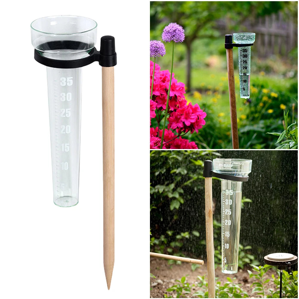 Garden Outdoor Yard Rainfall Measurement Up Rainwater Gauge Rain