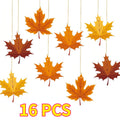 16-Pack Fall Paper Leaves Hanging Ceiling Decor | Autumn Party
