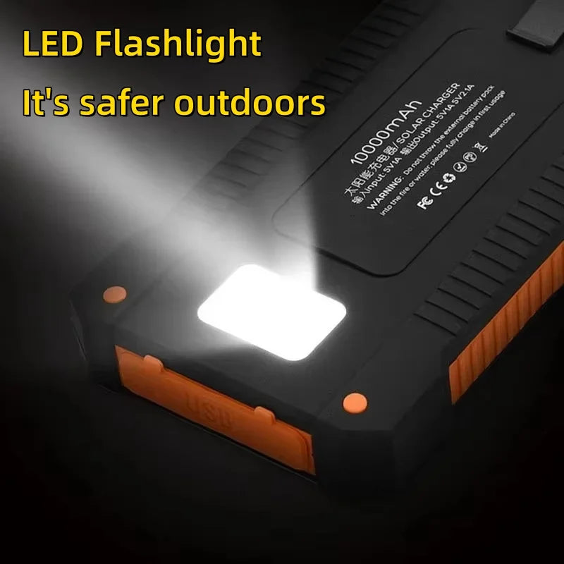 500000mAh Waterproof Outdoor Solar Power Bank Dual USB Travel Portable Solar Charger SOS Flashlight for iPhone Xiaomi Huawei Zpaxo
