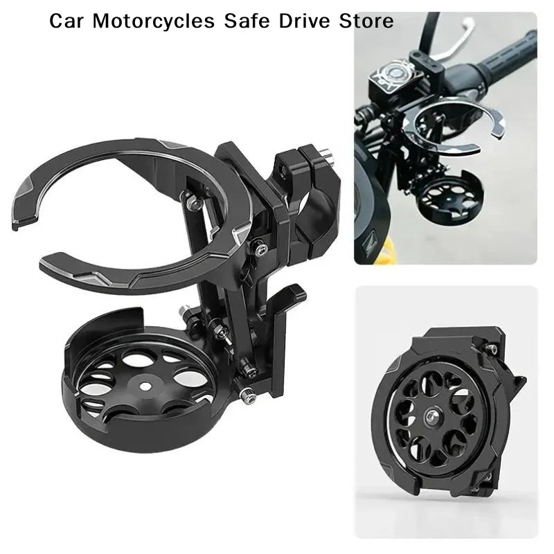 CM1Pcs Motorcycle Cup Holder Foldable Motorbike Handlebar Support
