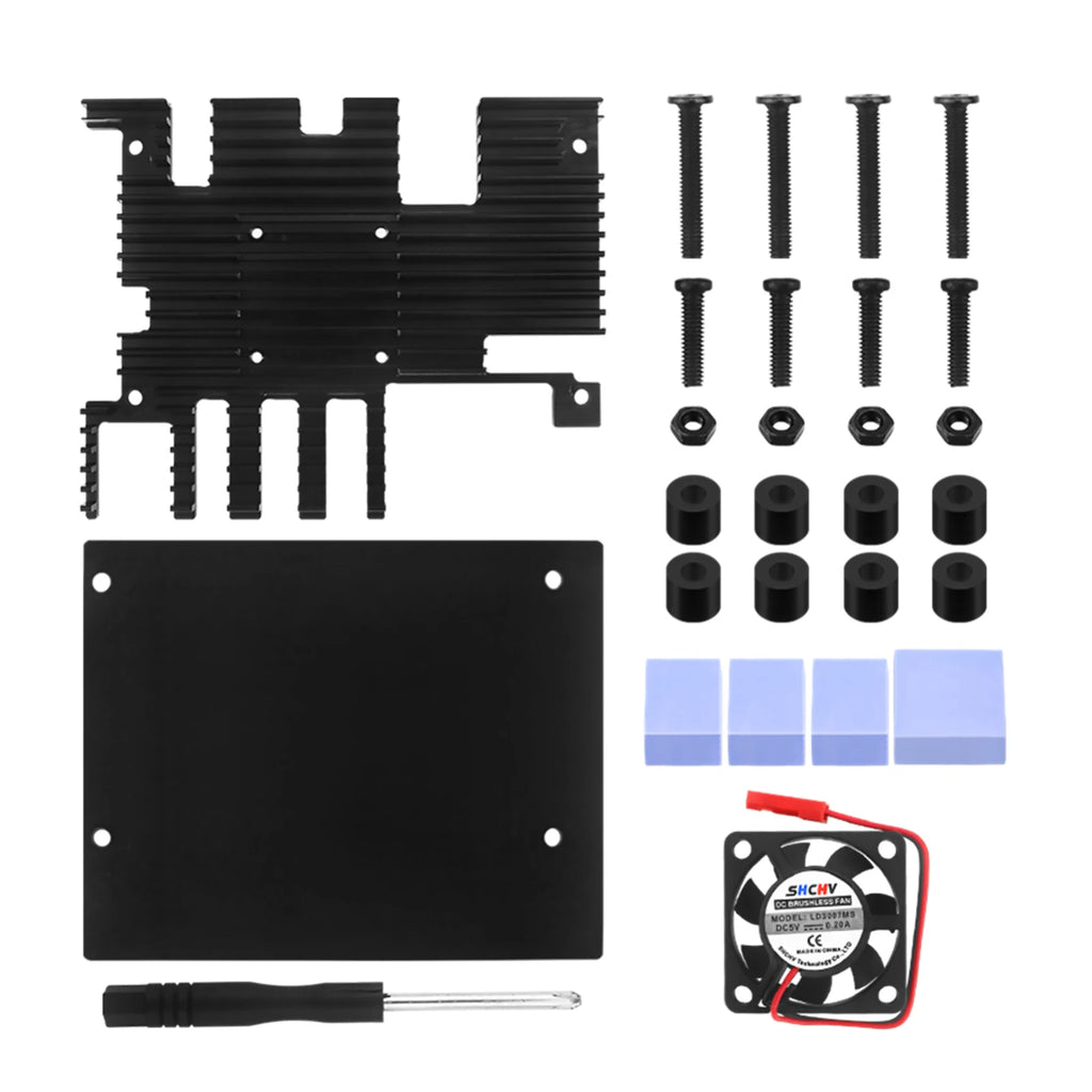 Orange Pi 5 Aluminum Case Active Passive Metal Cooling Enclouse Fan