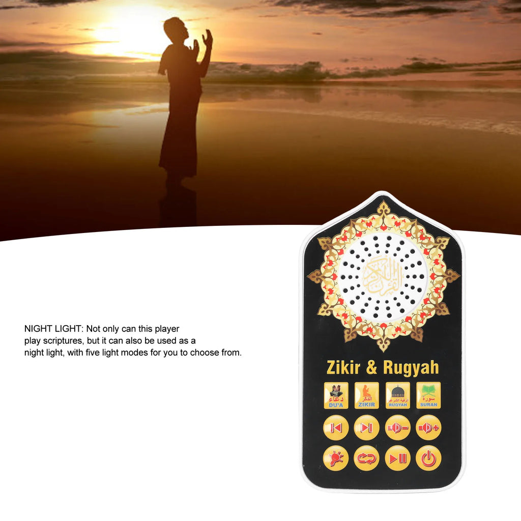 Audio Player Islamic Hymn Audio Speaker Night Light Arabic Quran Audio Player with 140 Scriptures Zpaxo