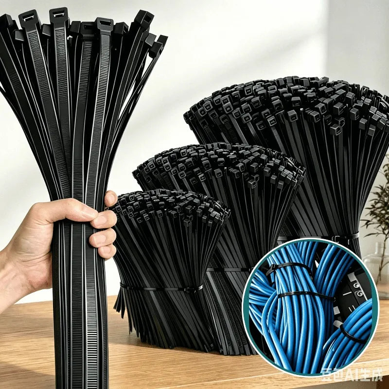 Heavy Duty Zip Ties with Buckles Self Locking Cable Ties Nylon Cable Tie Replaceable Fixed Fasteners Car Repair Fastening Straps Zpaxo