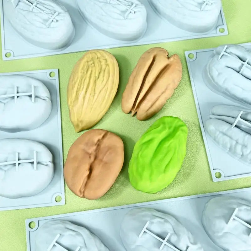 Chocolate Mousse Cake Mold Silicone 6Cell Pecan Pistachio Coffee Bean Zpaxo