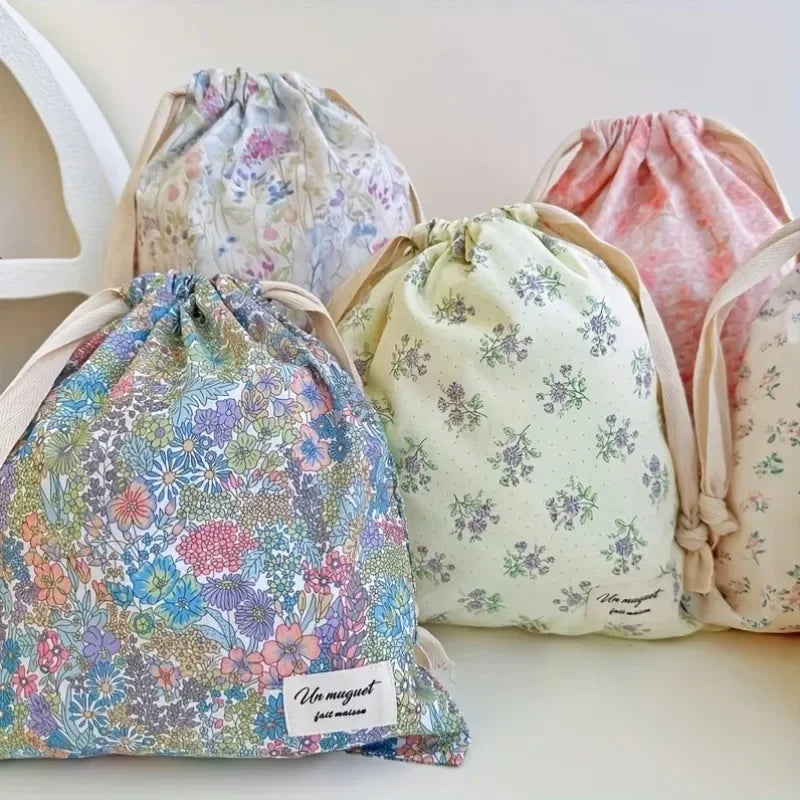 Hot Embroidery Bow Drawstring Bag, Multi-purpose Storage Box, Portable Travel and Home Dust Bag, Mom and Diaper Bag YUZI Zpaxo