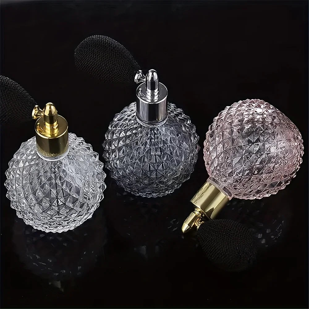 Portable Vintage Crystal Glass Perfume Bottle Airbag Atomizer Empty Zpaxo