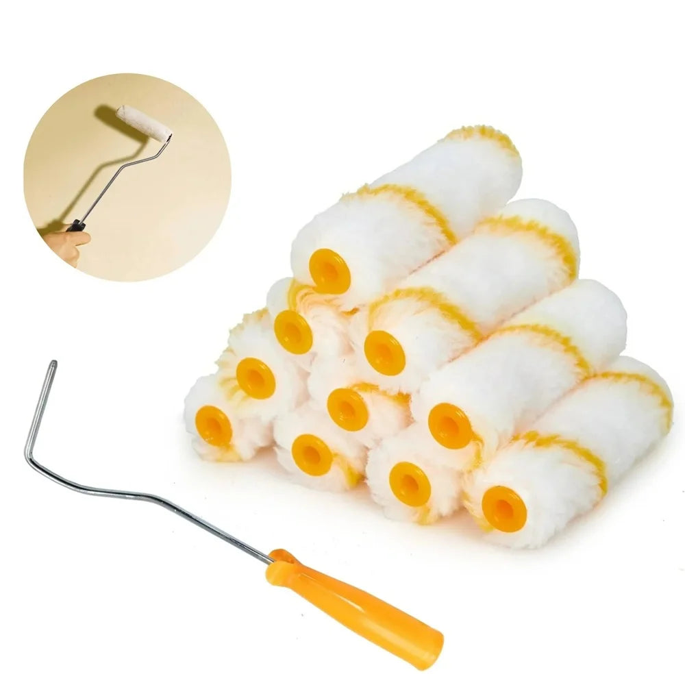 10/11pcs Paint Roller Kit: Get Professional-Looking Walls with 4 Inch Rollers & Covers, For Hotel/Restaurant/Commercial Zpaxo