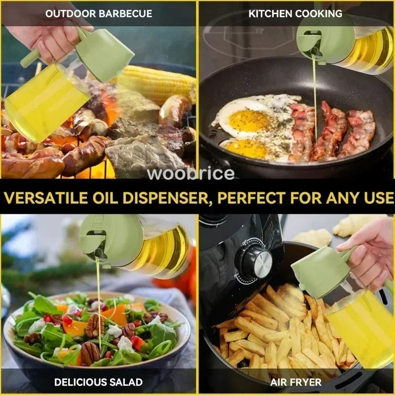 Dual Purpose Glass Oil Bottle Kitchen Spray Oil Sprayer Bottle Kitchen Oils Spray Can Leakproof Oil Spray Bottle Household Zpaxo