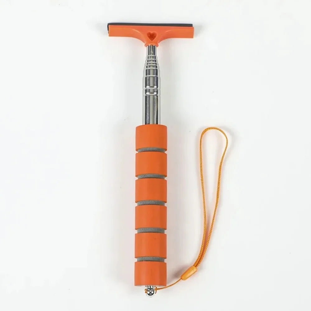 Telescopic Car Rearview Mirror Wiper & Auto Glass Brush Car Cleaning Tool Zpaxo B-Orange