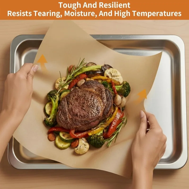 50 Pre-cut Parchment Paper Sheets 3 Multi-size Non-stick Baking
