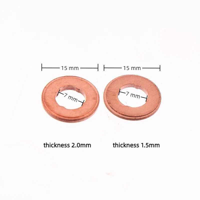 10-Pack Diesel Injector Copper Gaskets 1.5/2.0mm | Common Rail