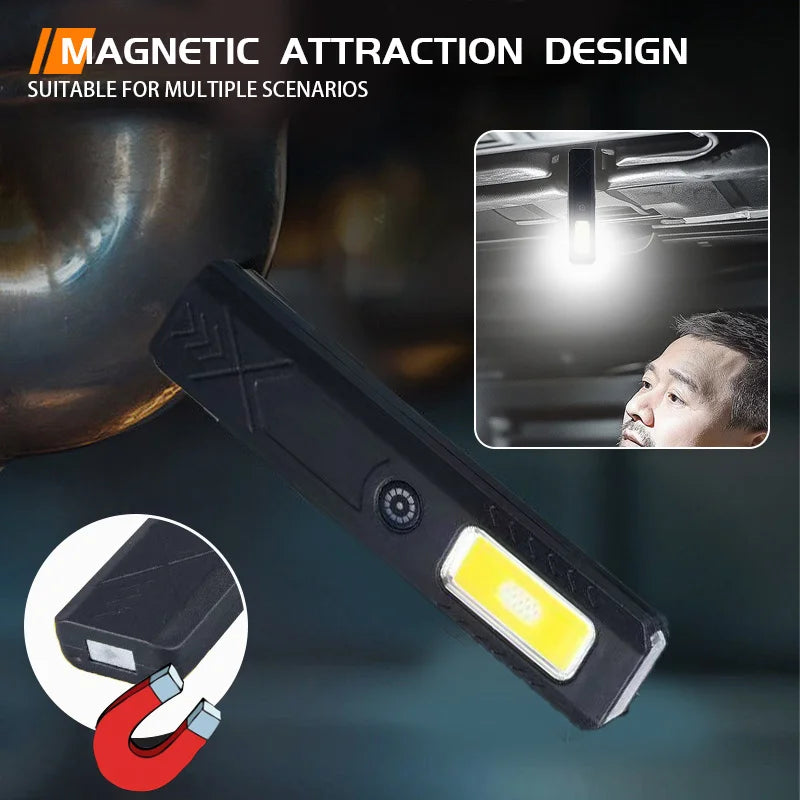 600LM Mini COB LED Flashlight – Rechargeable, Pen Clip & Magnet Rechargeable Flashlight Zpaxo