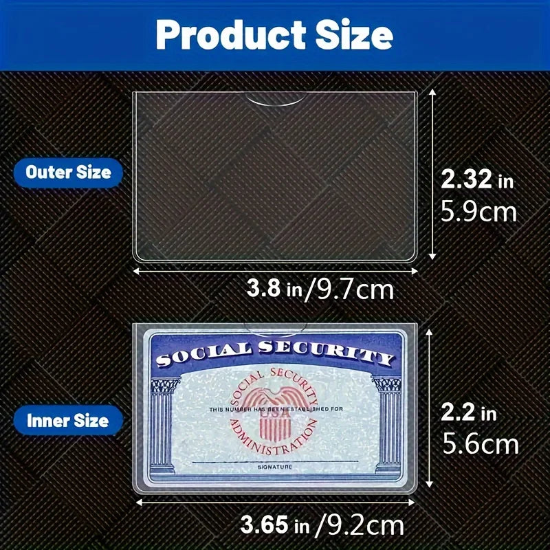 Waterproof flexible transparent sleeve for protecting Social Security cards, medical insurance cards and credit cards Zpaxo