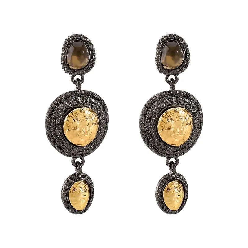 Stunning Rhinestone Bejewelled Earrings Women's Bohemia Vintage Round Zpaxo A
