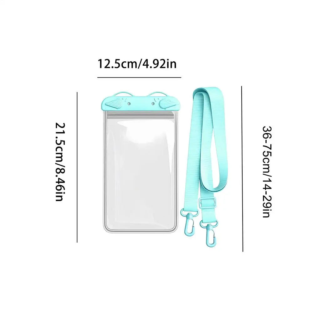 Transparent Waterproof Phone Case Touch Screen Under 7.0 inches Phone Cover with Lanyard Phone Sealed Bag Swimming Diving Zpaxo Light Green
