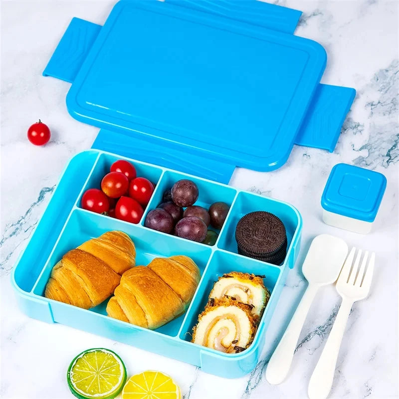 1330ml Bento Lunch Box – 6-Compartment Leakproof Food Container Bento Lunch Box Zpaxo Sky Blue 5 1|1330ml