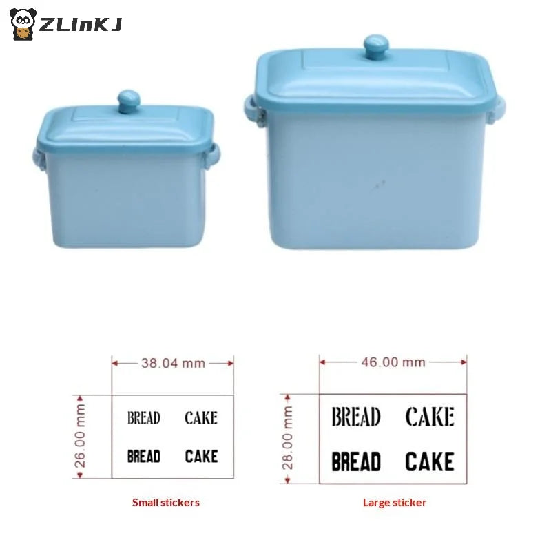 Dollhouse Mini Cake Bread Storage Box Model Simulation Kitchen Decor Zpaxo