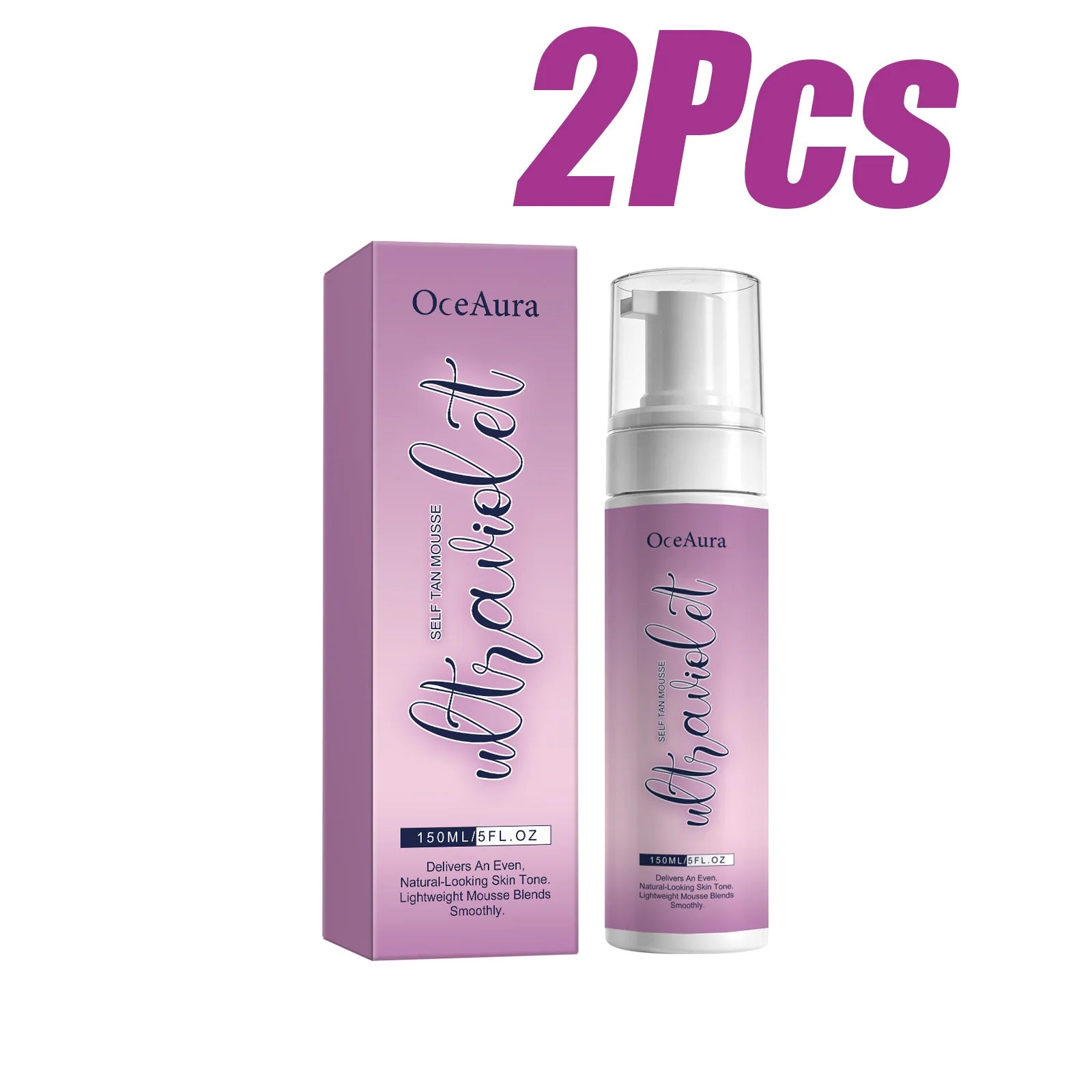 OceAura Self Tan Mousse – Sunless Tanning Foam for Body Self Tanning Mousse Zpaxo 2 x 150ml Boxed