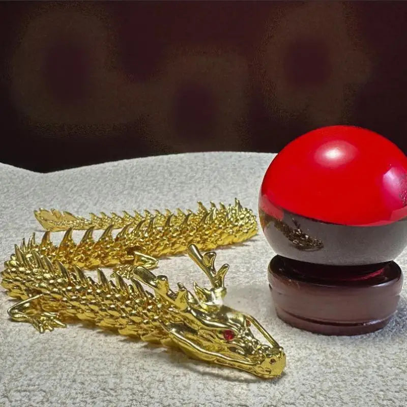 Alloy Five Claw Golden Dragon Ornaments Can Move Chinese Loong Zpaxo