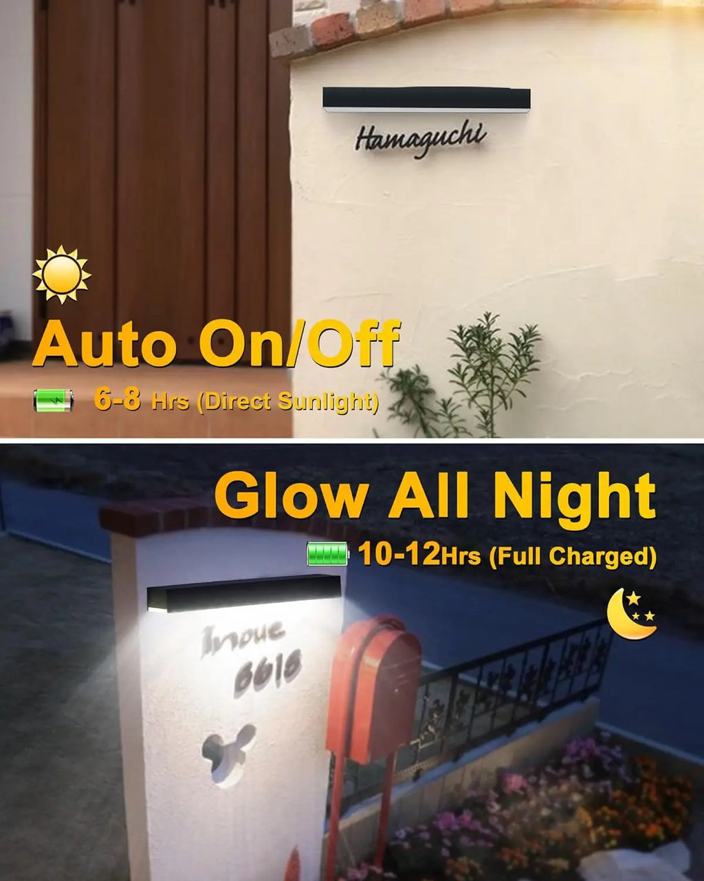 Solar Billboard Lights Led White/Warm Wall Garden Lamp Waterproof IP65 for Address Sign Lights Open House Signs Solar Light Zpaxo
