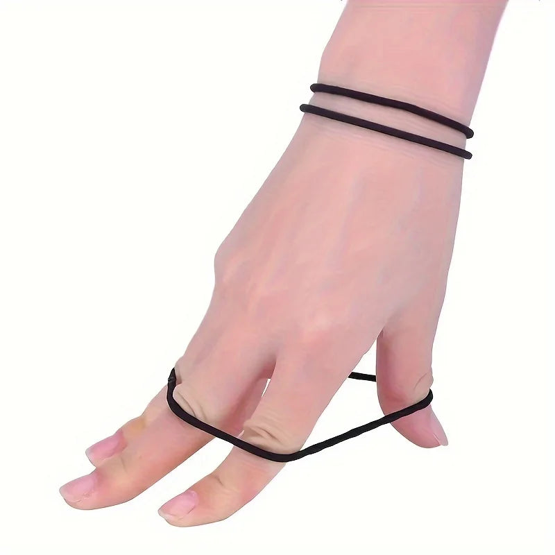 50/100pcs 3MM Black Small Hair Ties Elastic Hair Ties Ring Ponytail Holders for DIY Women Man Thick Curly Headband Accessories Zpaxo