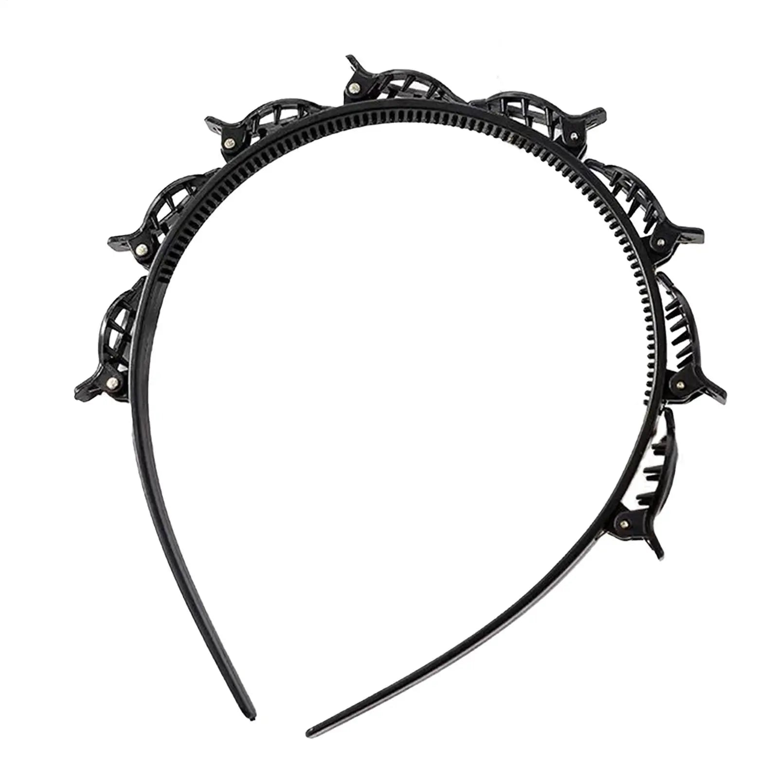 Women's Headband with Clips – Twist Plait & Bang Hair Hoop Clip Headband Zpaxo