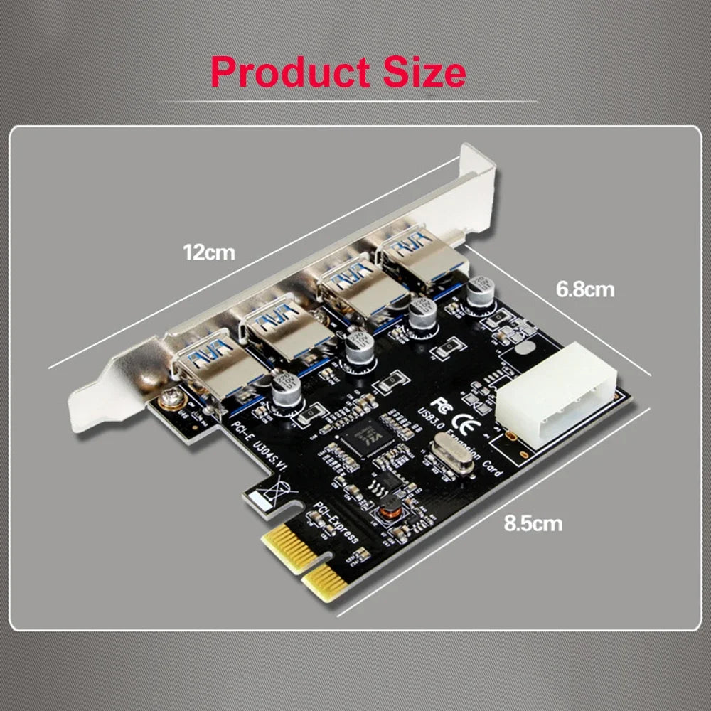 4 port USB 3.0 hub adapter PCI-e Expansion Card PCI express PCIe 4-port USB3.0 controller USB 3 0 PCI e PCIe express 1x Zpaxo