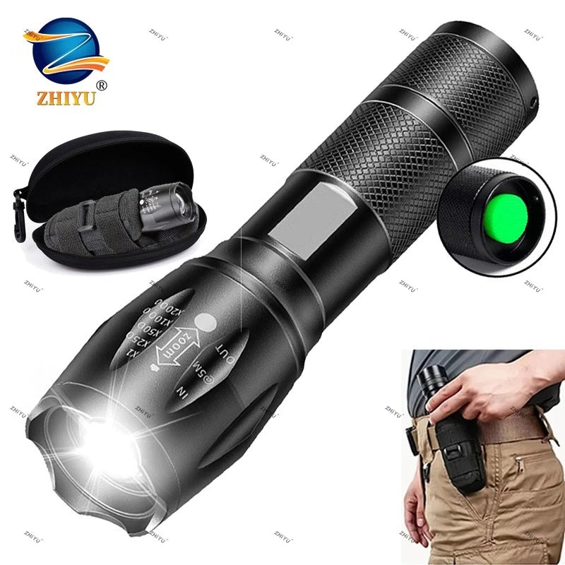 Zoomable LED Tactical Flashlight 1200 Lumen Waterproof Torch