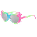 Fashion UV400 Kids Sunglasses Heart Shape Outdoor Gradient Sunglasses Colorful Travel Goggle Toddler Zpaxo Rose Red