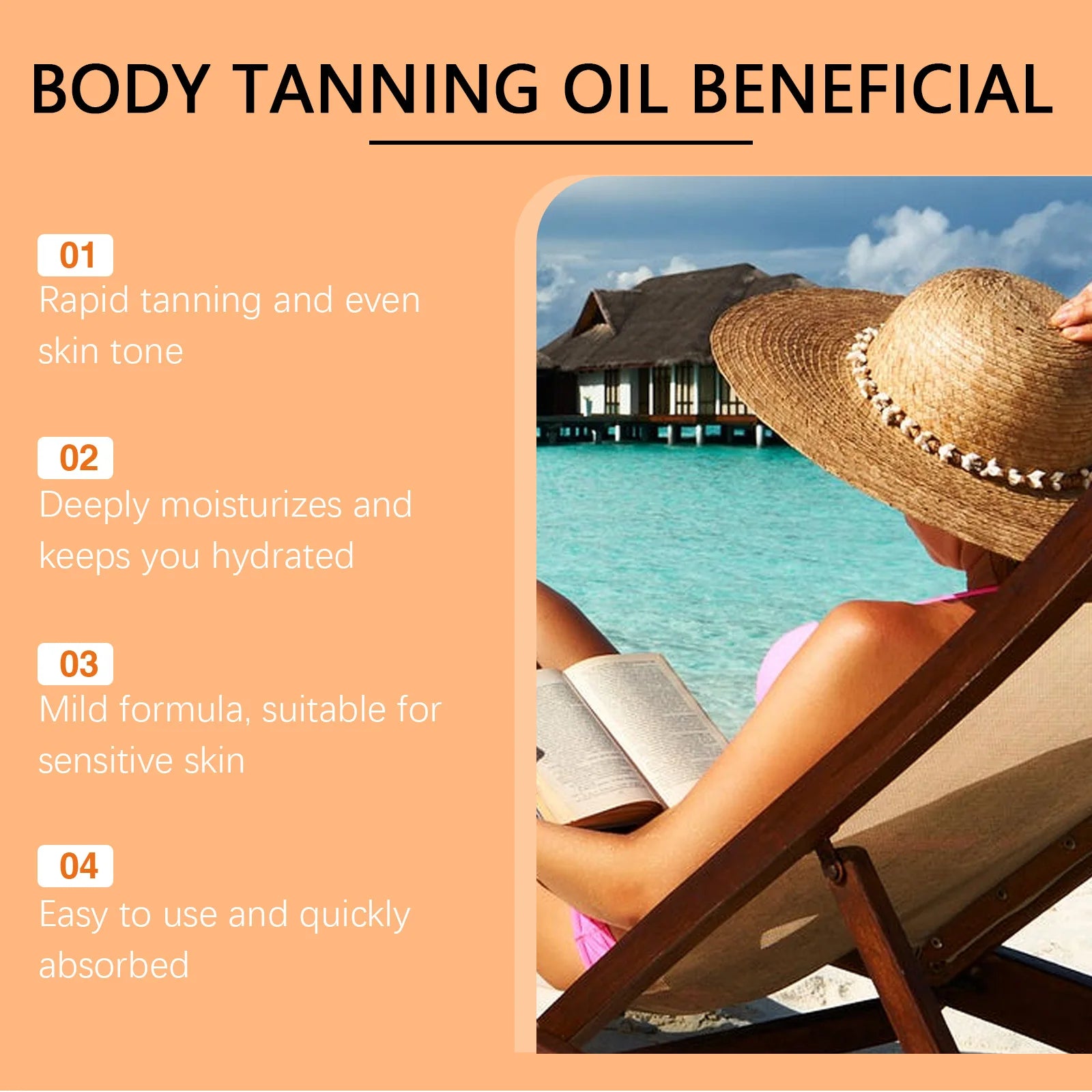 Moisturizing Tanning Oil – Natural Bronze Glow, 100ml Tanning Oil Zpaxo