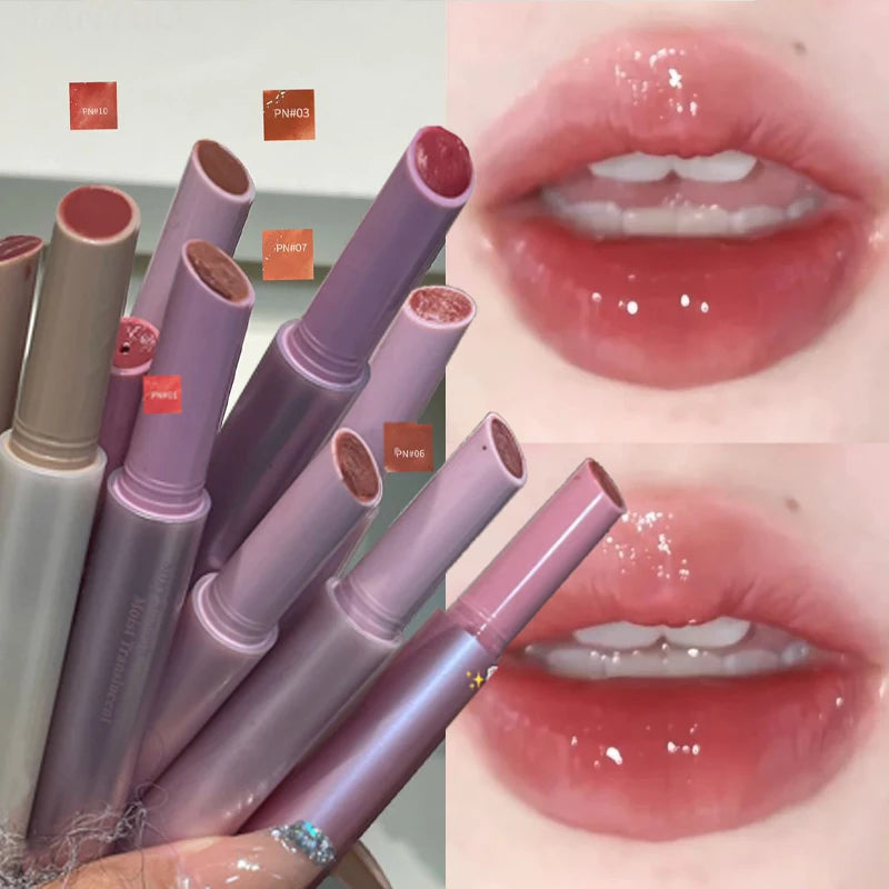 Diamond Glitter Solid Jelly Lip Gloss Pen Moisturizing Mirror Water